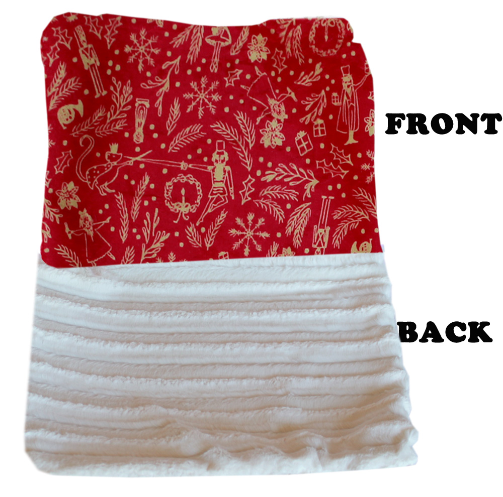 Luxurious Plush Carrier Blanket Red Holiday Whimsy